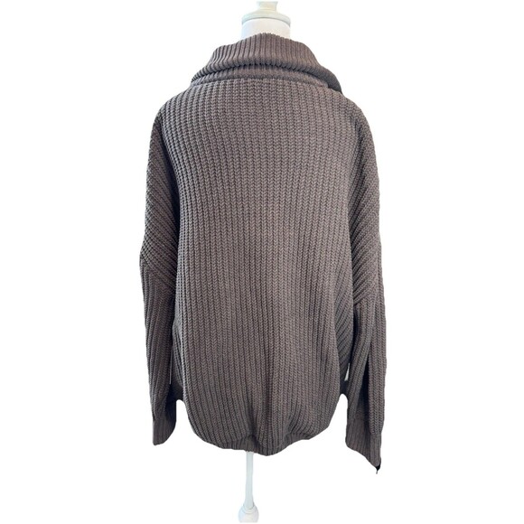 New Women's FLX Chenille Zip-Up Commuter Sweater Brown Plum Size L - Picture 4 of 12